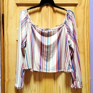 Fashion Nova crop long sleeve top,multicolor